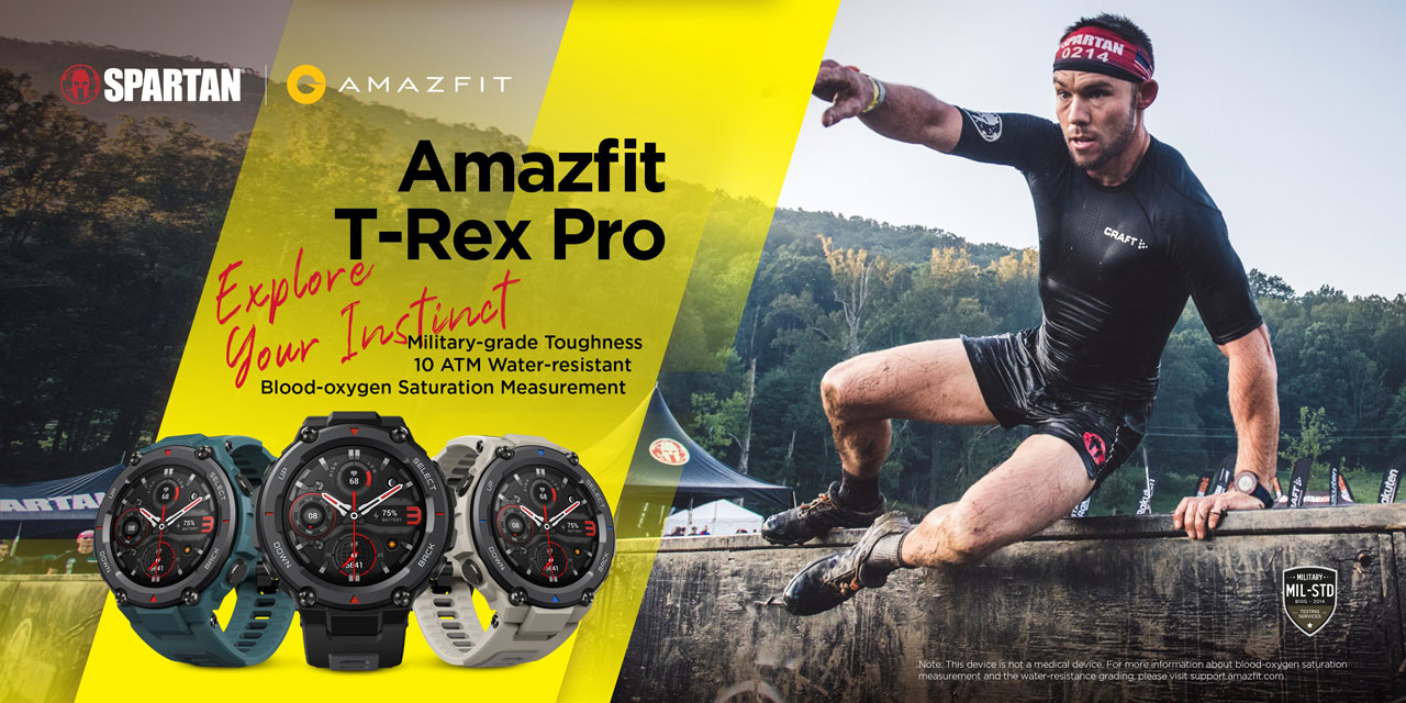 Amazfit T-Rex Pro Smartwatch: 18 Day Battery Life - Built-in